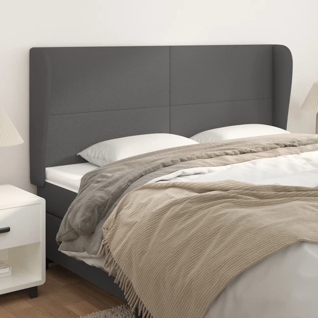 Tête de lit avec oreilles Gris 183x23x118/128 cm Similicuir - XIOS
