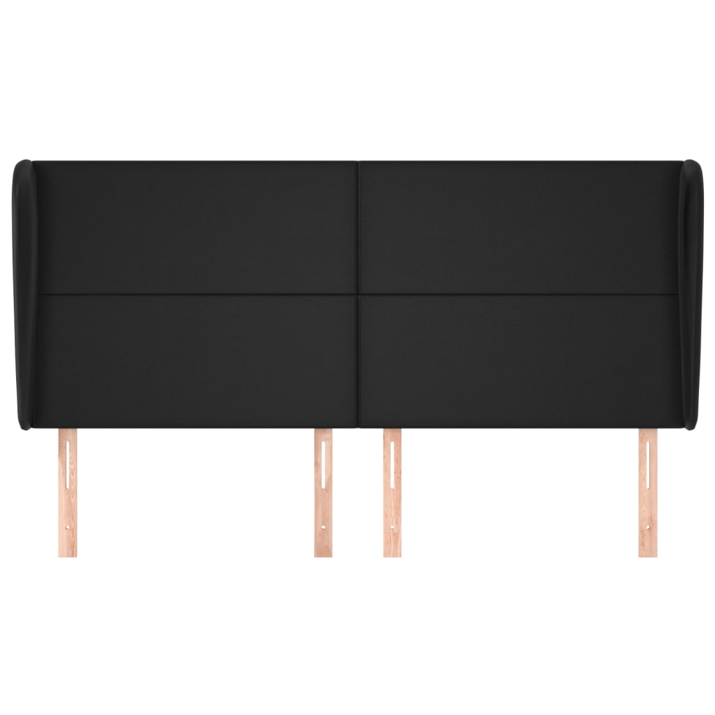 Tête de lit avec oreilles Noir 203x23x118/128 cm Similicuir - XIOS