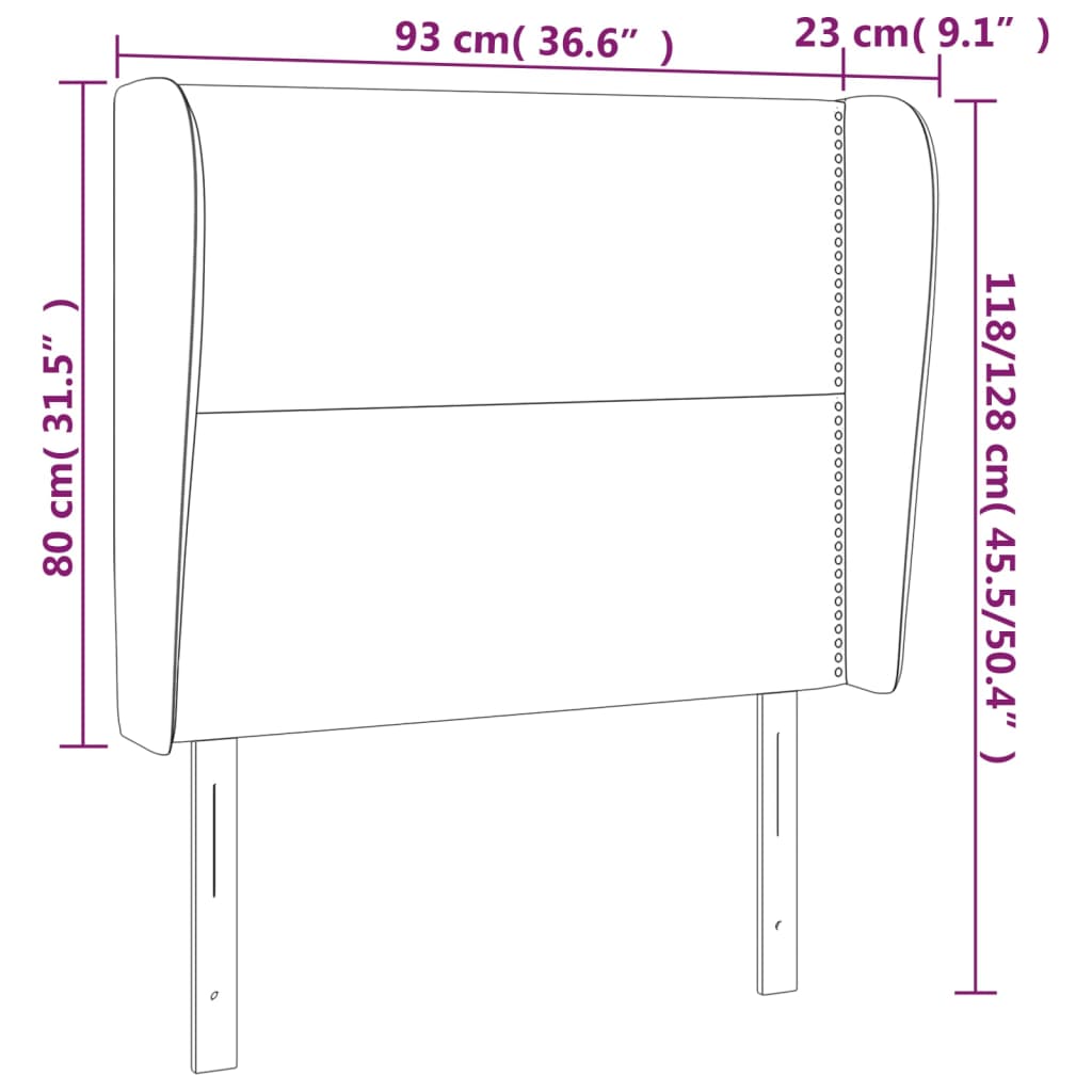 Tête de lit avec oreilles Bleu 93x23x118/128 cm Tissu - XIOS