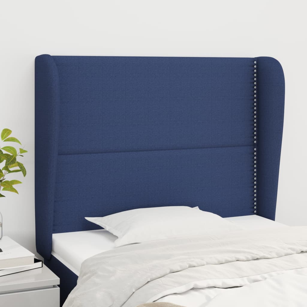 Tête de lit avec oreilles Bleu 93x23x118/128 cm Tissu - XIOS