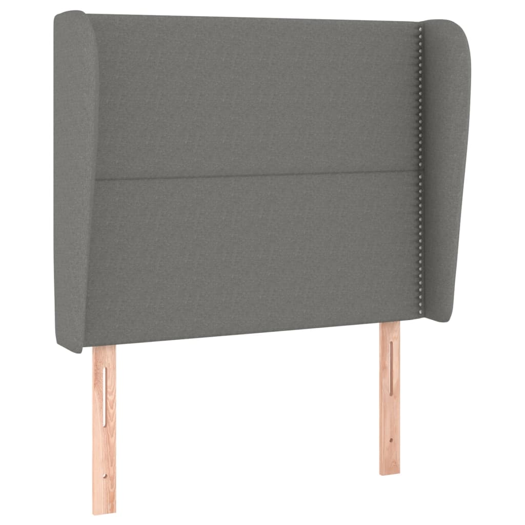 Tête de lit avec oreilles Gris foncé 103x23x118/128 cm Tissu - XIOS