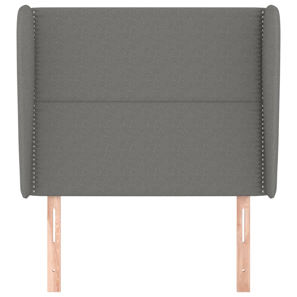 Tête de lit avec oreilles Gris foncé 103x23x118/128 cm Tissu - XIOS