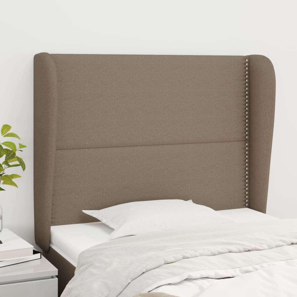 Tête de lit avec oreilles Taupe 103x23x118/128 cm Tissu - XIOS