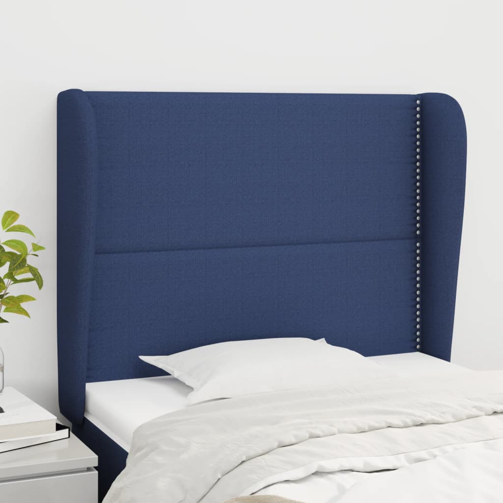 Tête de lit avec oreilles Bleu 103x23x118/128 cm Tissu - XIOS