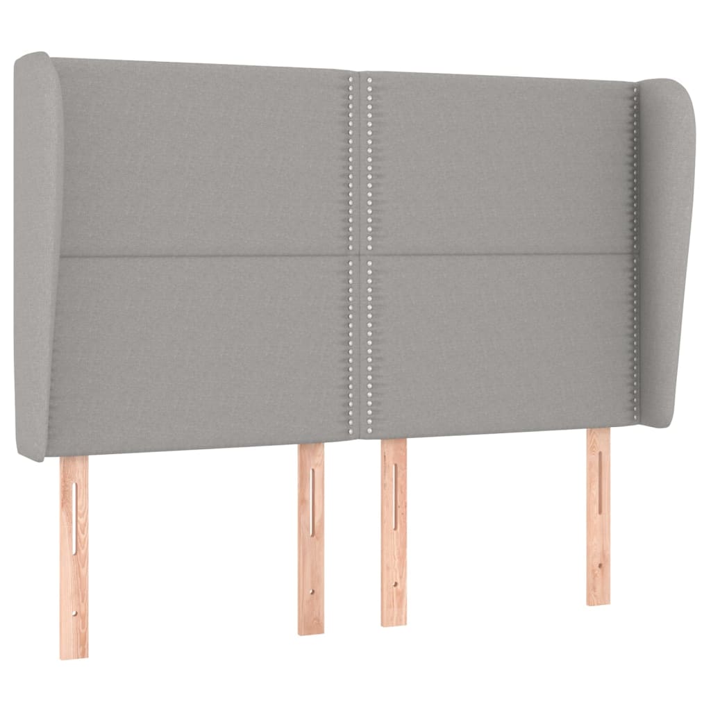 Tête de lit avec oreilles Gris clair 147x23x118/128 cm Tissu - XIOS