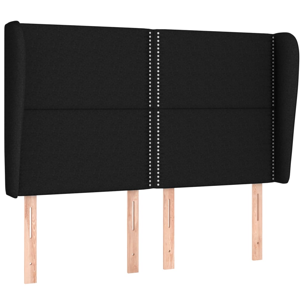 Tête de lit avec oreilles Noir 147x23x118/128 cm Tissu - XIOS