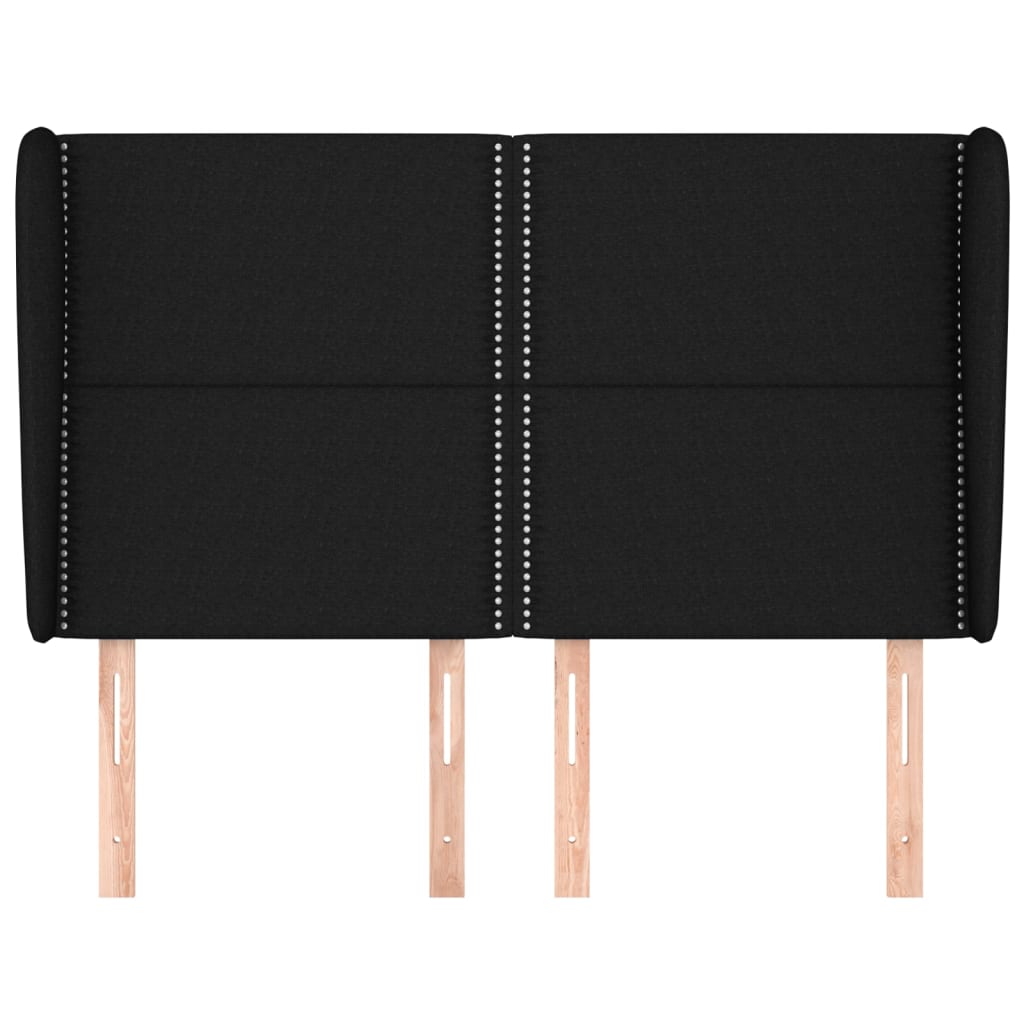 Tête de lit avec oreilles Noir 147x23x118/128 cm Tissu - XIOS