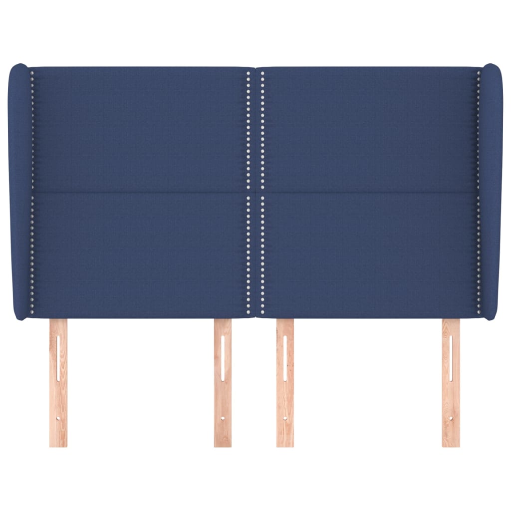 Tête de lit avec oreilles Bleu 147x23x118/128 cm Tissu - XIOS