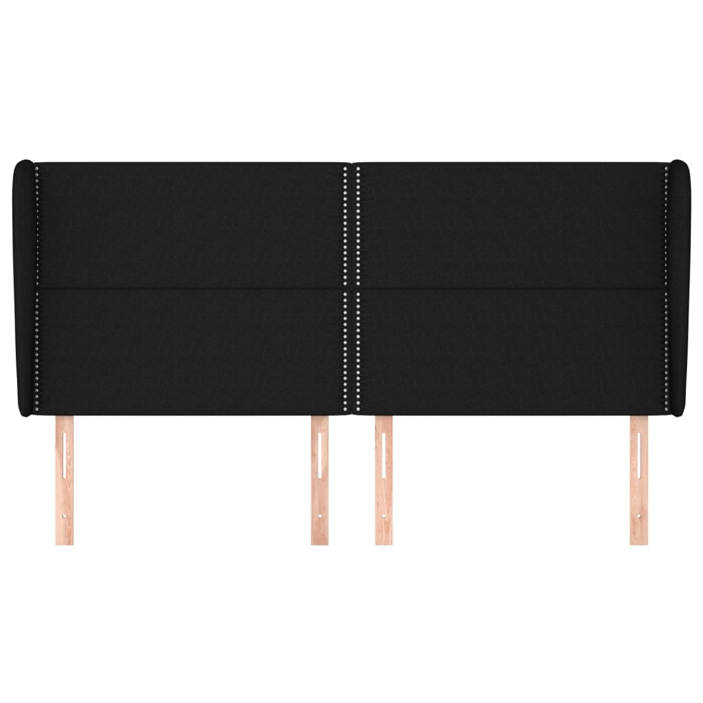 Tête de lit avec oreilles Noir 163x23x118/128 cm Tissu - XIOS