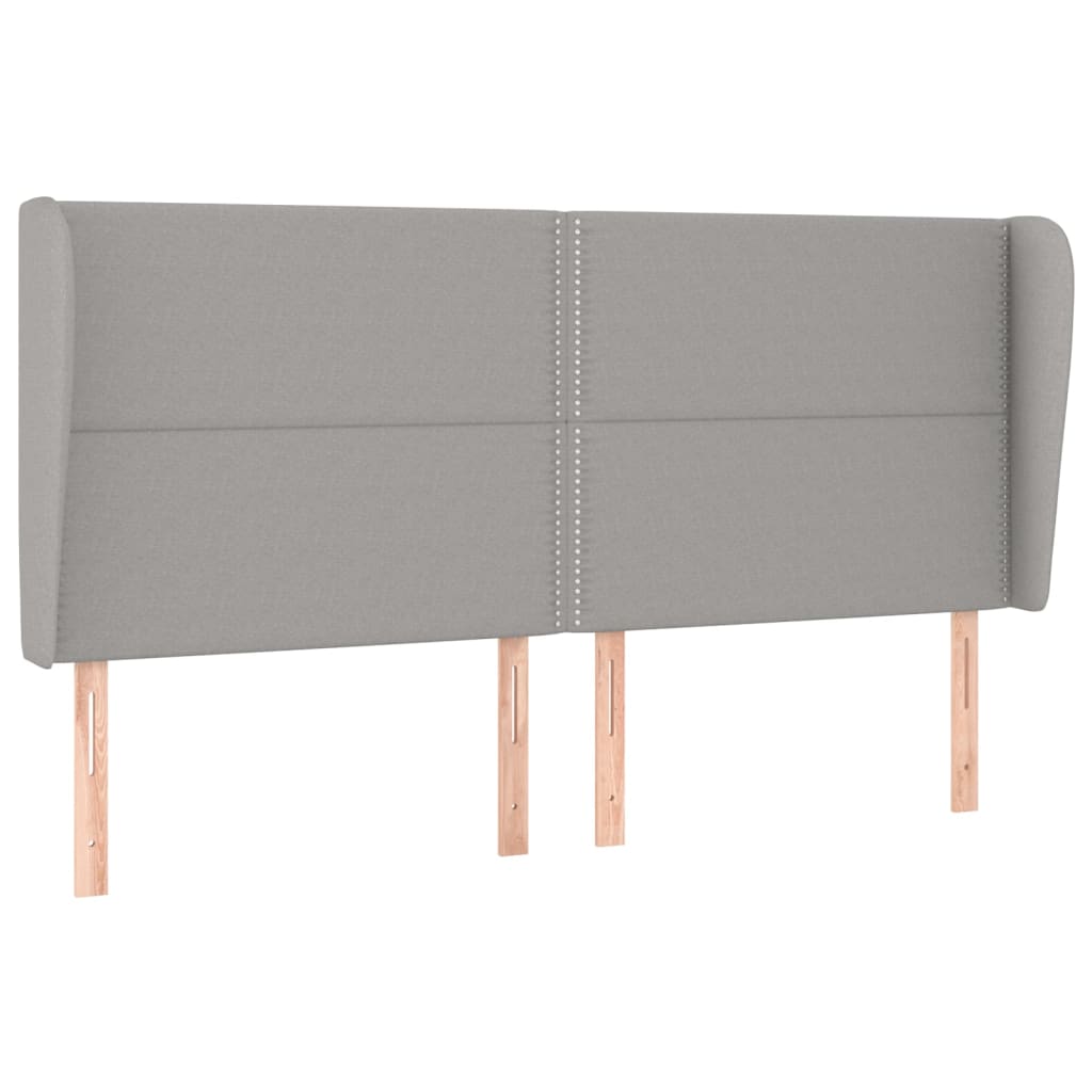 Tête de lit avec oreilles Gris clair 183x23x118/128 cm Tissu - XIOS