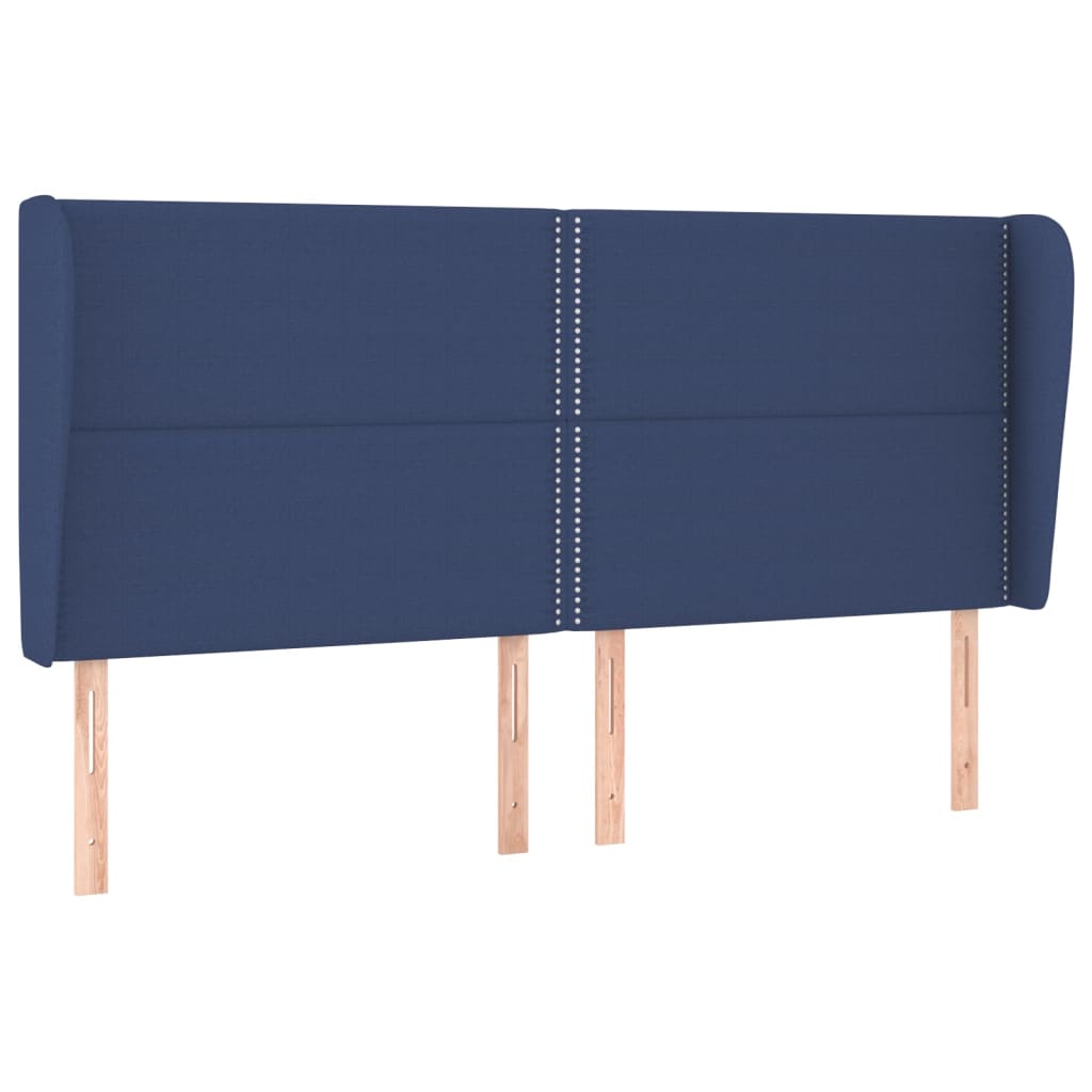 Tête de lit avec oreilles Bleu 203x23x118/128 cm Tissu - XIOS