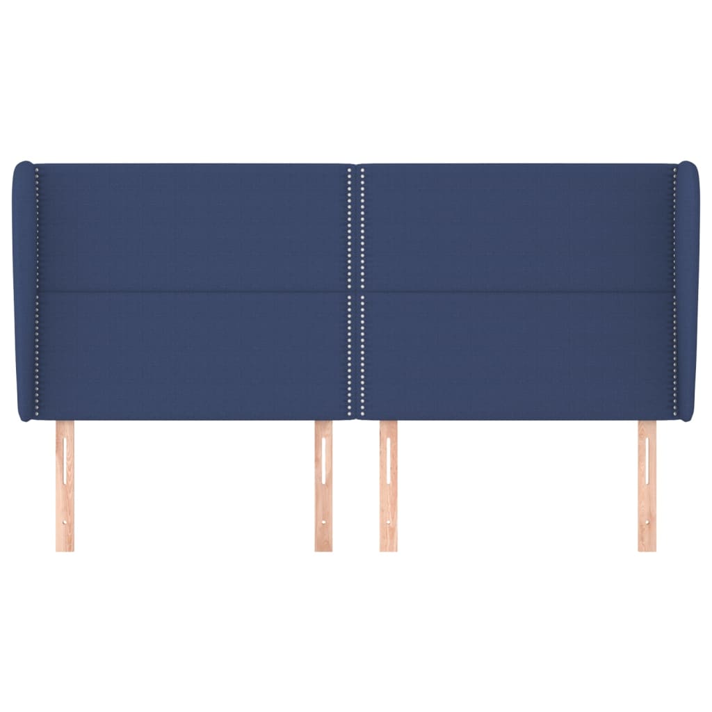 Tête de lit avec oreilles Bleu 203x23x118/128 cm Tissu - XIOS