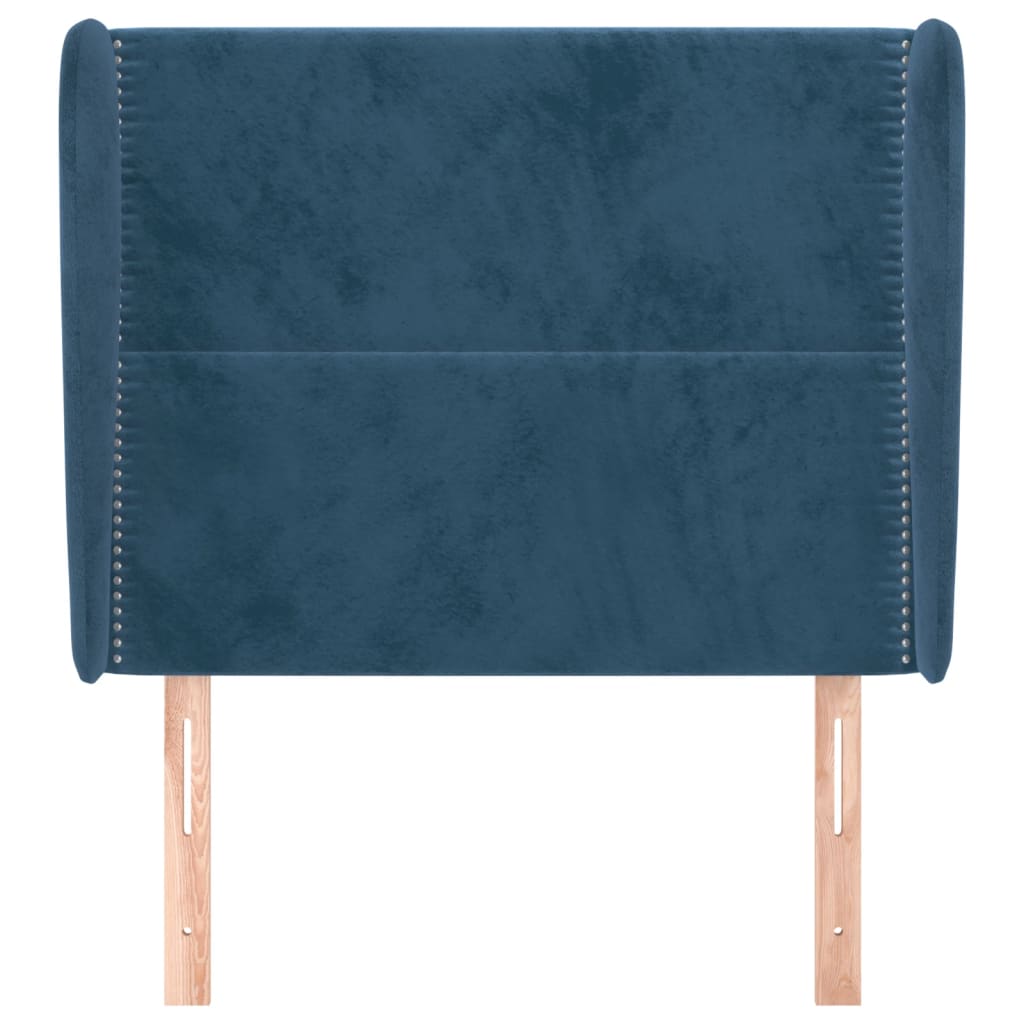 Tête de lit avec oreilles Bleu foncé 83x23x118/128 cm Velours - XIOS