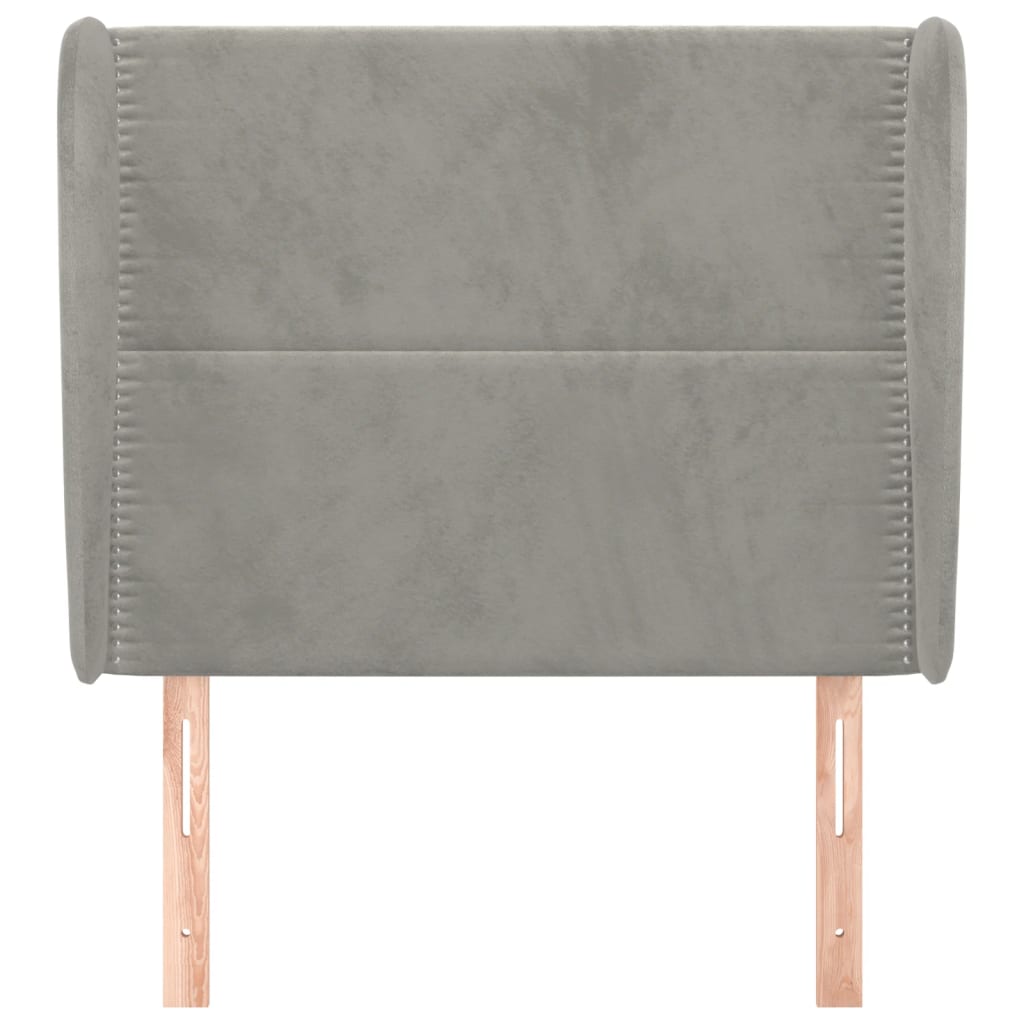 Tête de lit avec oreilles Gris clair 103x23x118/128 cm Velours - XIOS