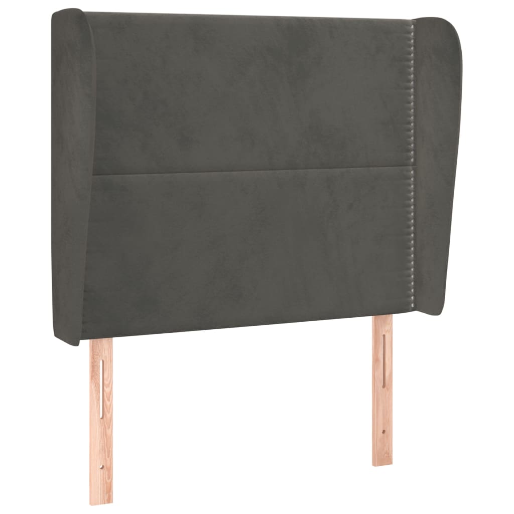 Tête de lit avec oreilles Gris foncé 103x23x118/128 cm Velours - XIOS