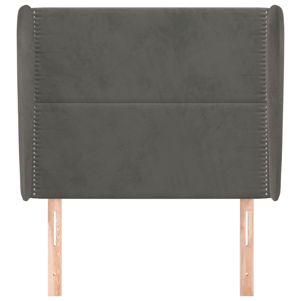 Tête de lit avec oreilles Gris foncé 103x23x118/128 cm Velours - XIOS