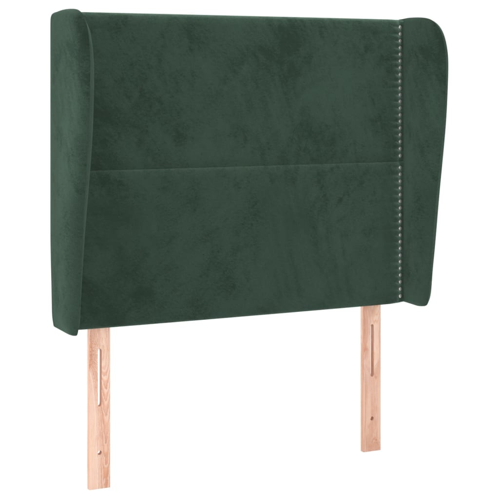 Tête de lit avec oreilles Vert foncé 103x23x118/128 cm Velours - XIOS