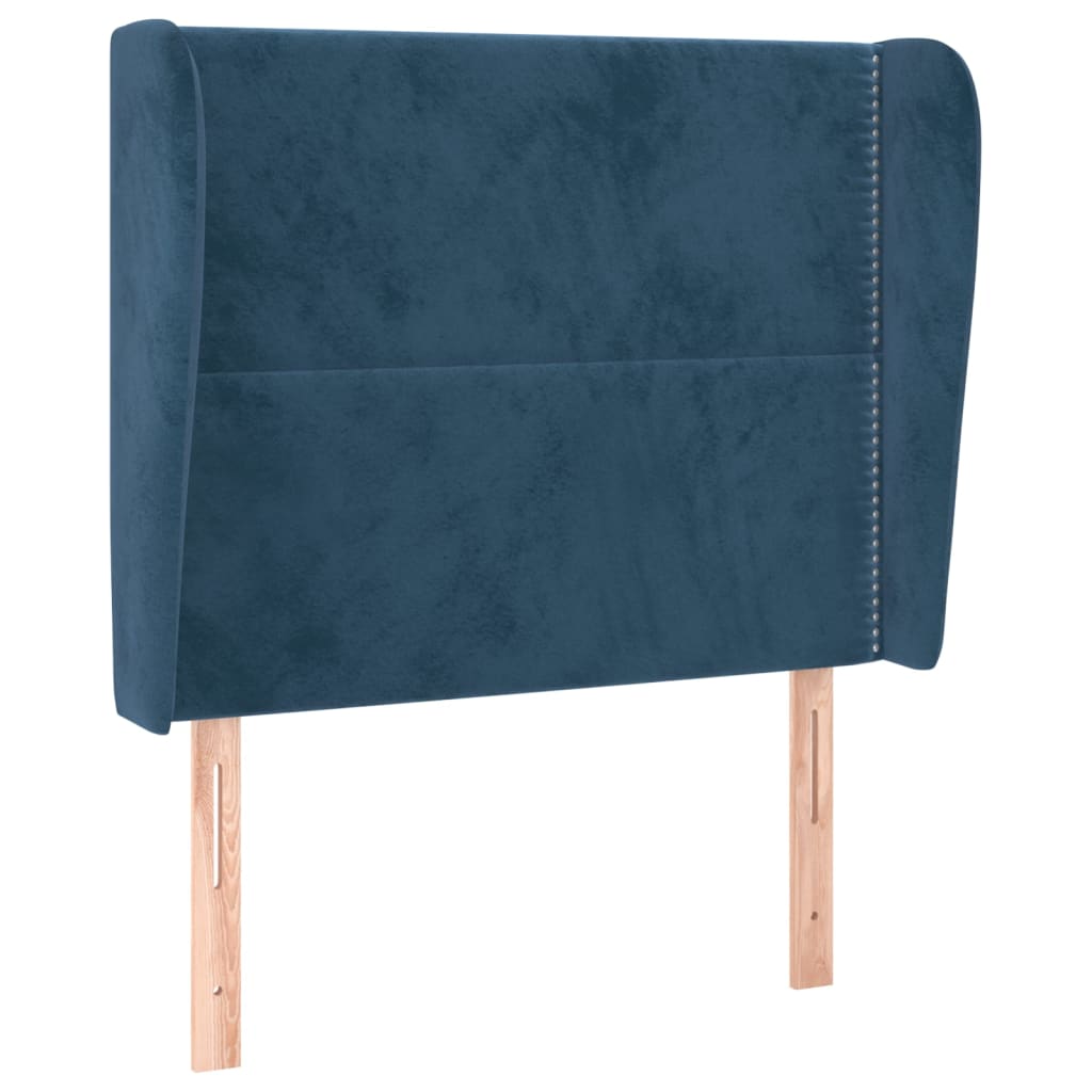 Tête de lit avec oreilles Bleu foncé 103x23x118/128 cm Velours - XIOS