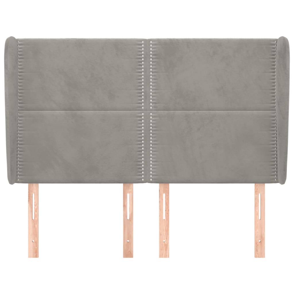 Tête de lit avec oreilles Gris clair 147x23x118/128 cm Velours - XIOS
