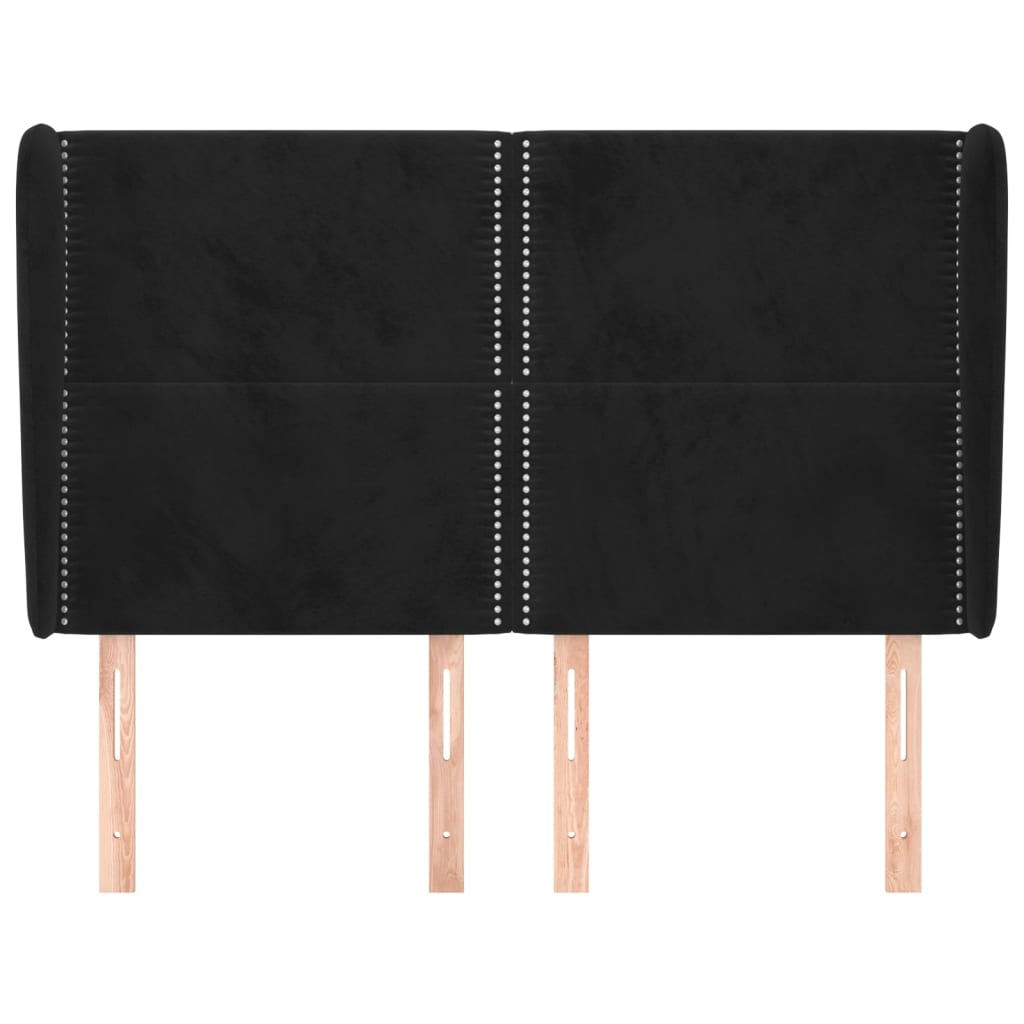 Tête de lit avec oreilles Noir 147x23x118/128 cm Velours - XIOS
