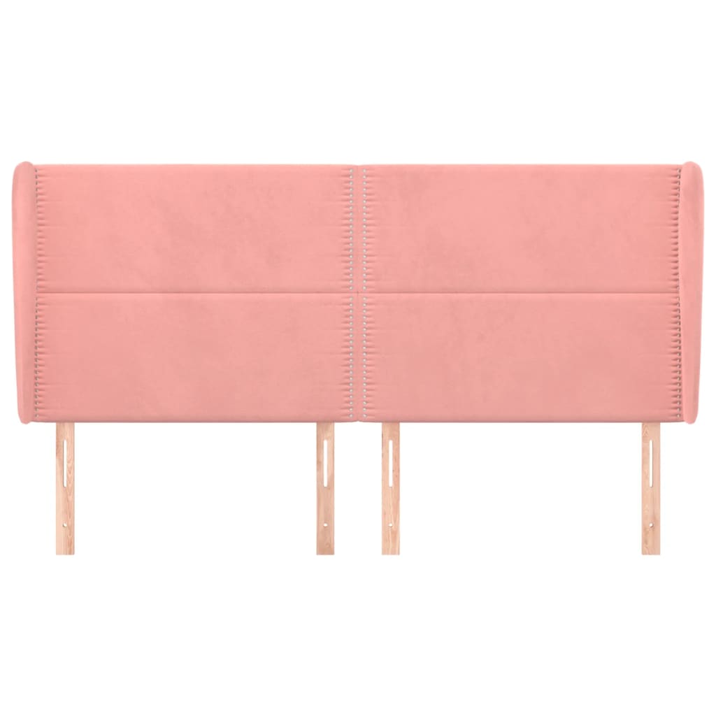 Tête de lit avec oreilles Rose 163x23x118/128 cm Velours - XIOS