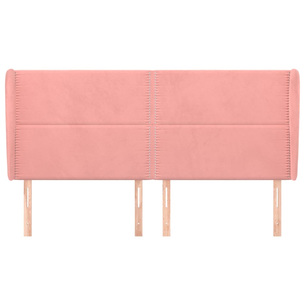 Tête de lit avec oreilles Rose 183x23x118/128 cm Velours - XIOS