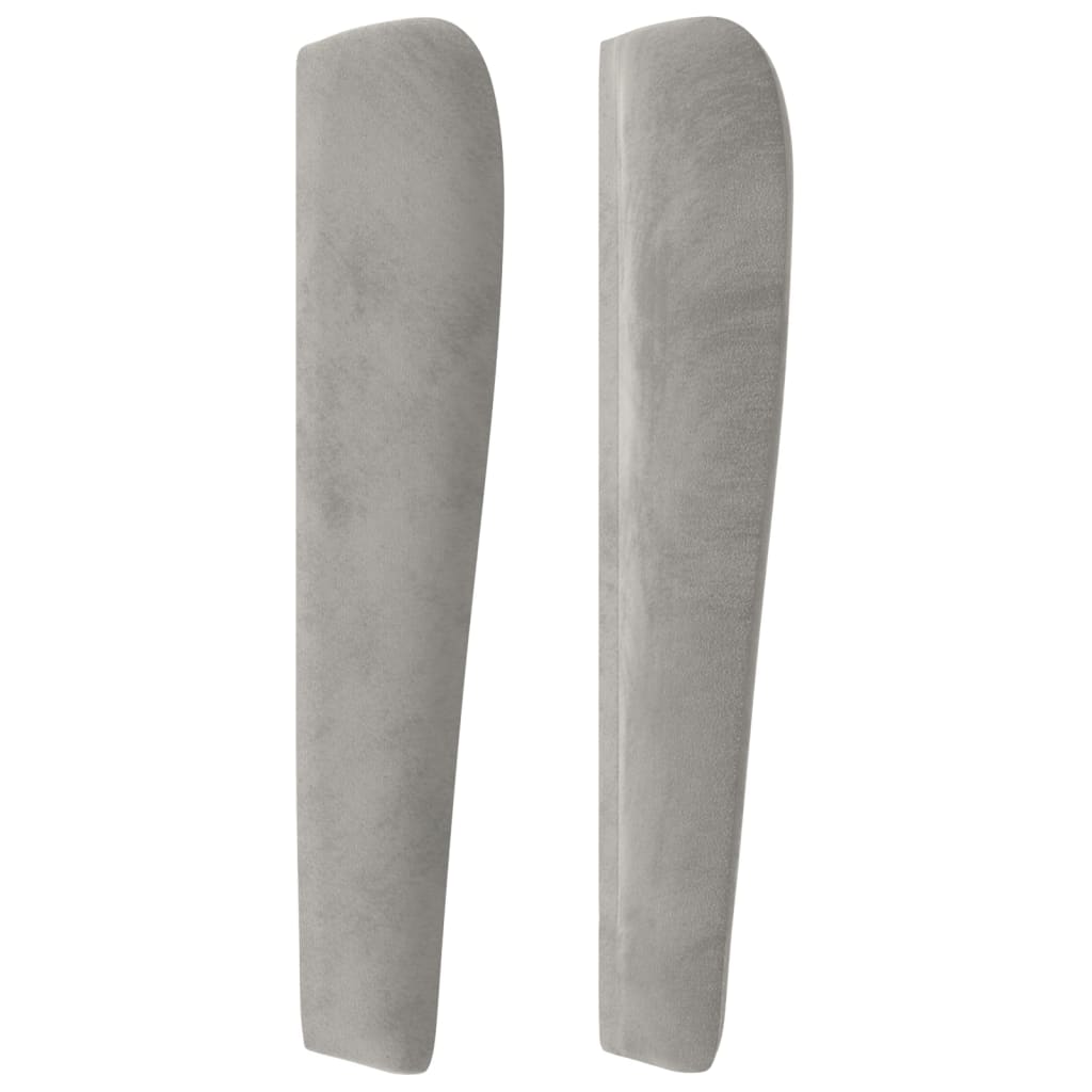 Tête de lit avec oreilles Gris clair 203x23x118/128 cm Velours - XIOS