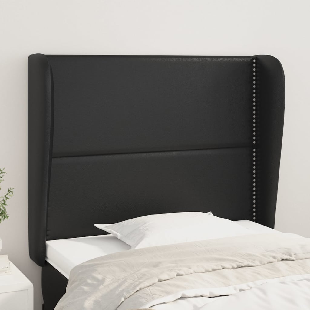 Tête de lit avec oreilles Noir 83x23x118/128 cm Similicuir - XIOS