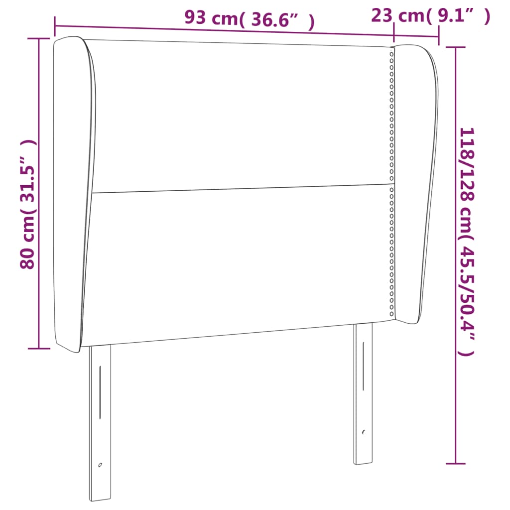Tête de lit avec oreilles Noir 93x23x118/128 cm Similicuir - XIOS