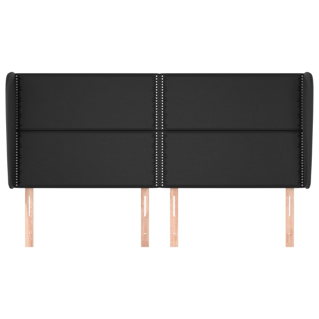 Tête de lit avec oreilles Noir 163x23x118/128 cm Similicuir - XIOS