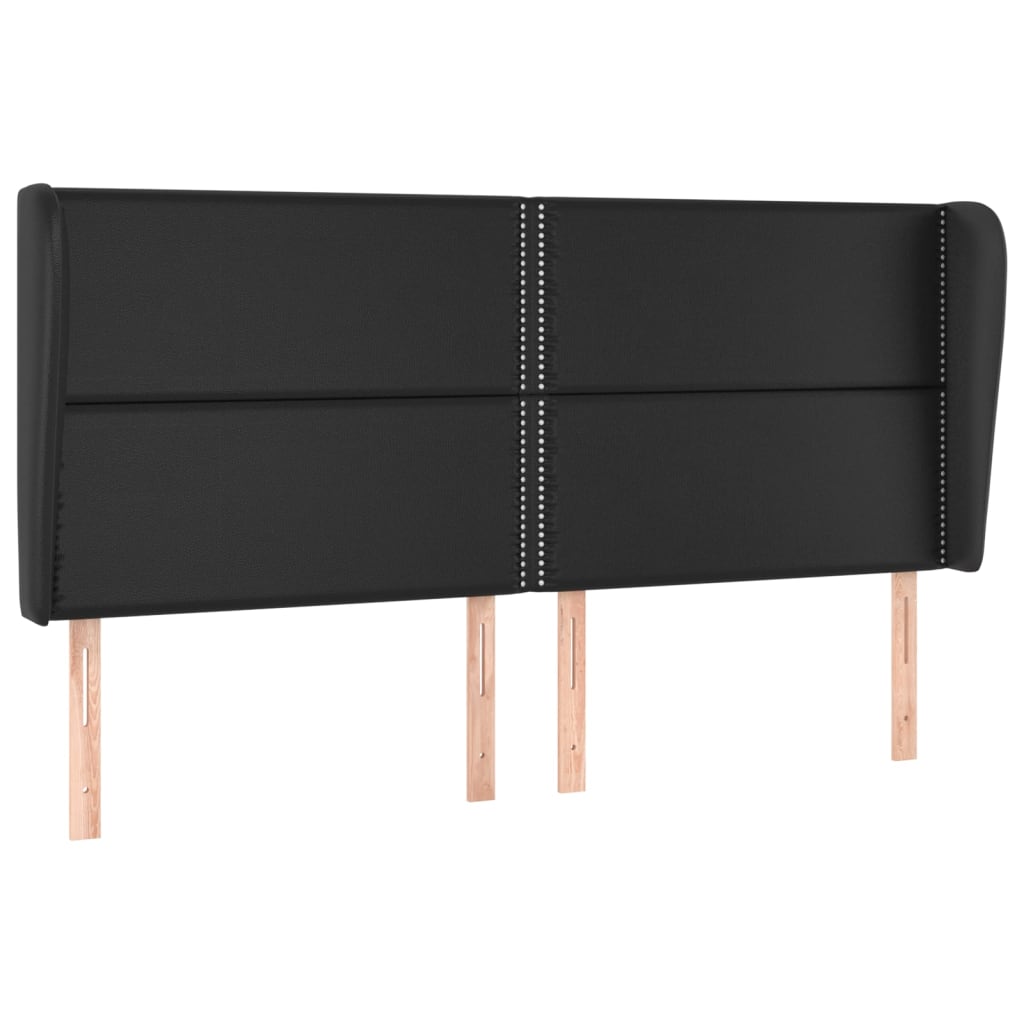 Tête de lit avec oreilles Noir 183x23x118/128 cm Similicuir - XIOS