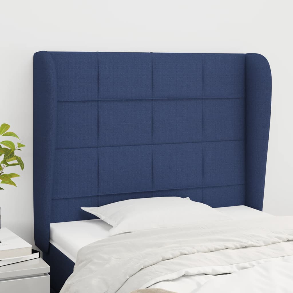 Tête de lit avec oreilles Bleu 83x23x118/128 cm Tissu - XIOS