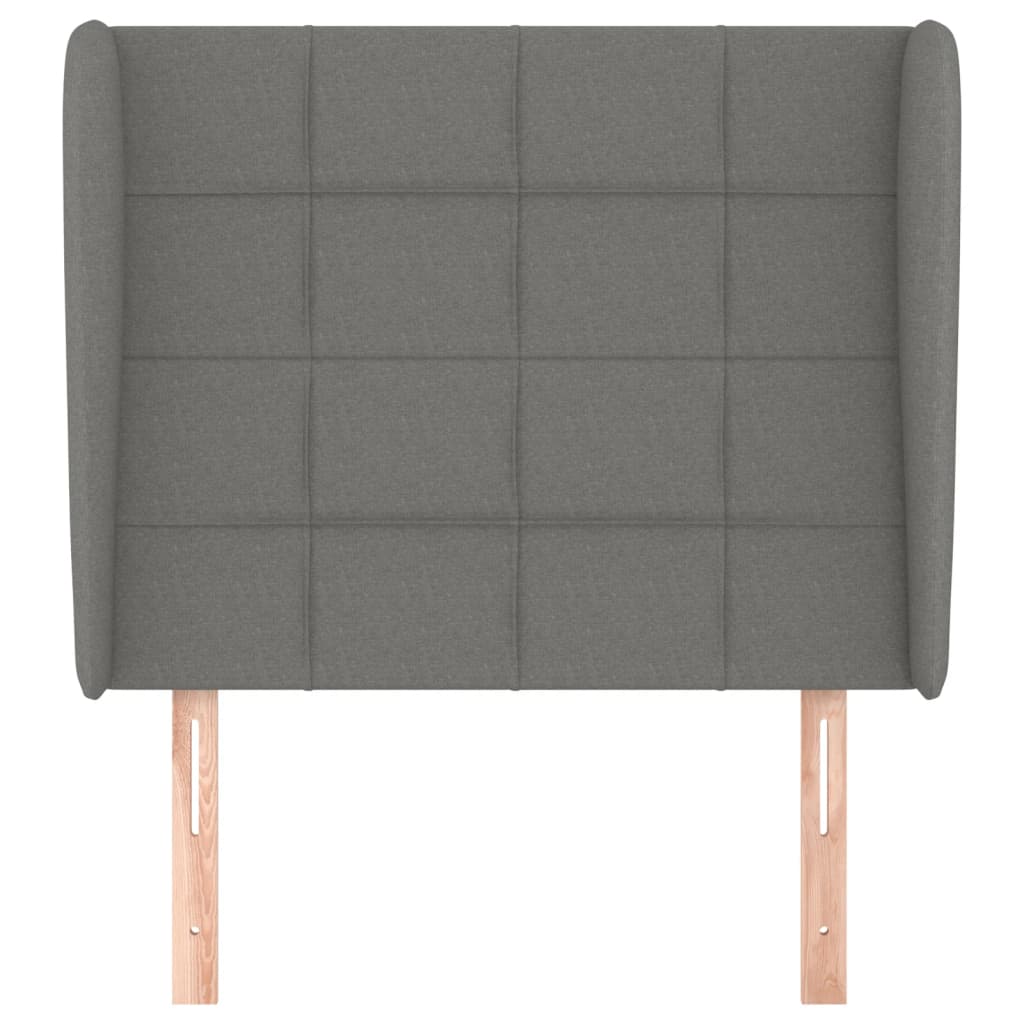 Tête de lit avec oreilles Gris foncé 93x23x118/128 cm Tissu - XIOS