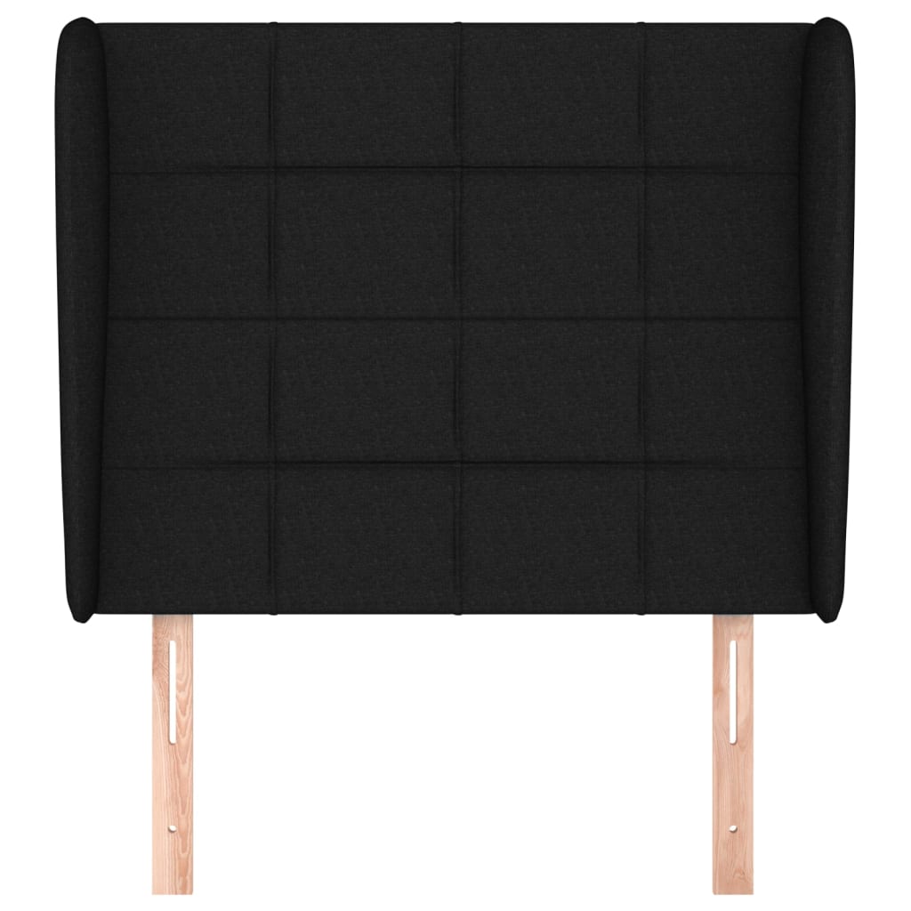 Tête de lit avec oreilles Noir 103x23x118/128 cm Tissu - XIOS