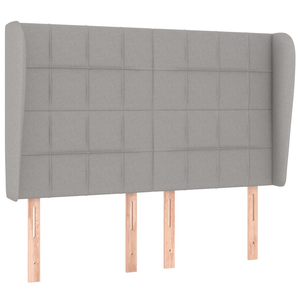 Tête de lit avec oreilles Gris clair 147x23x118/128 cm Tissu - XIOS
