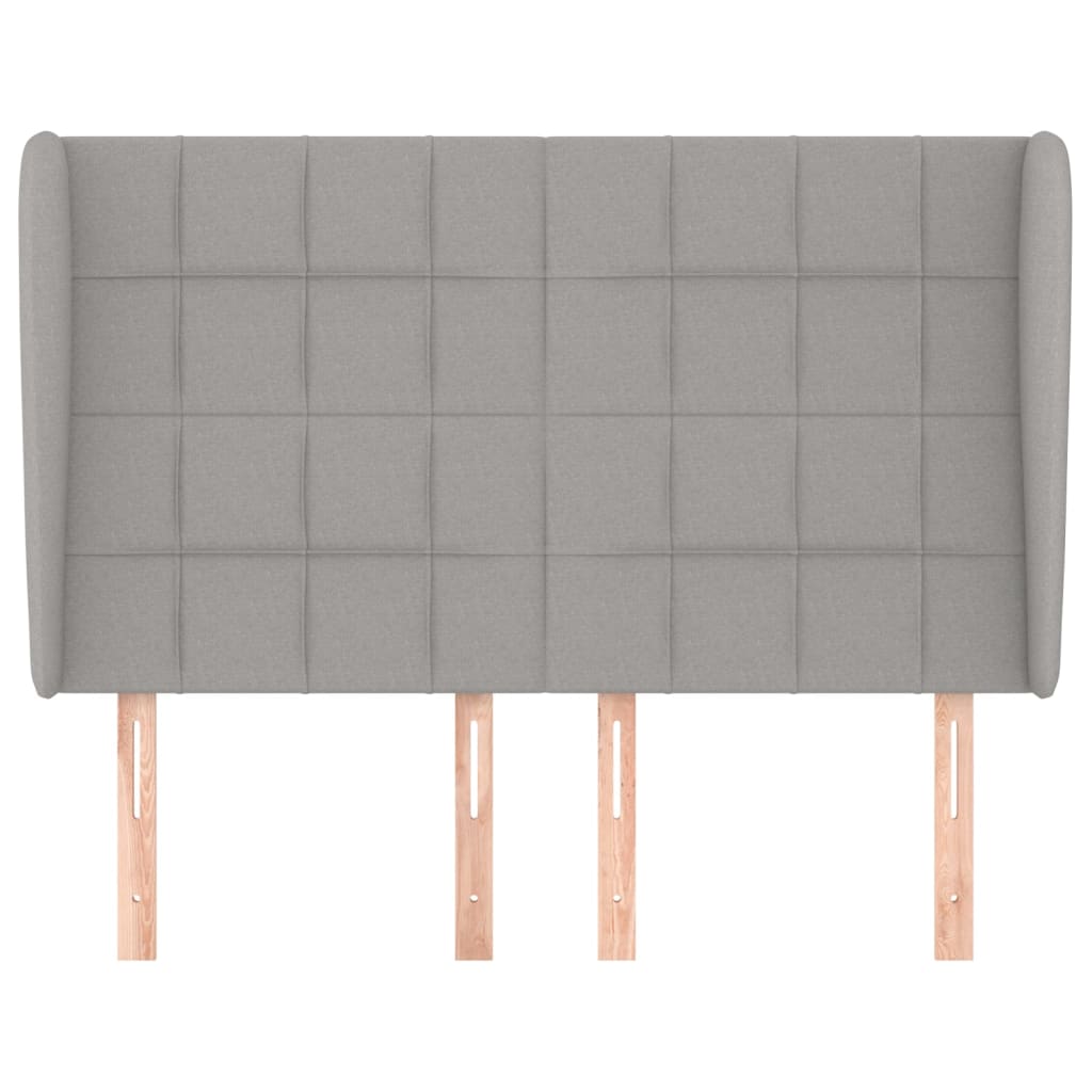 Tête de lit avec oreilles Gris clair 147x23x118/128 cm Tissu - XIOS