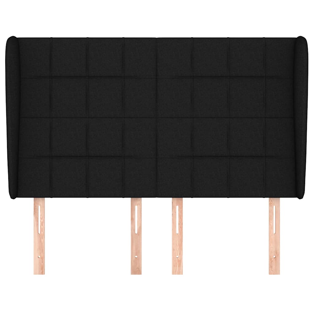 Tête de lit avec oreilles Noir 147x23x118/128 cm Tissu - XIOS