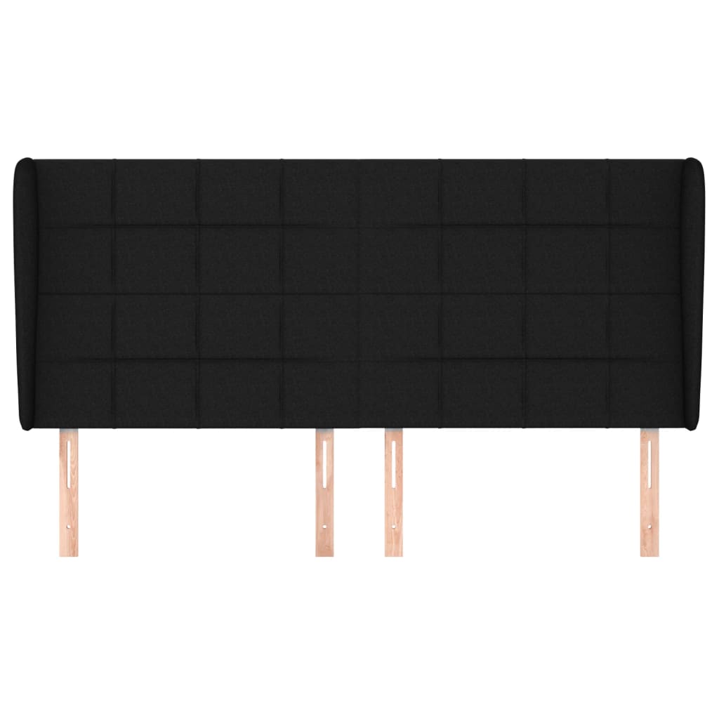 Tête de lit avec oreilles Noir 163x23x118/128 cm Tissu - XIOS
