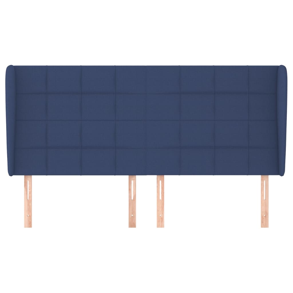 Tête de lit avec oreilles Bleu 163x23x118/128 cm Tissu - XIOS