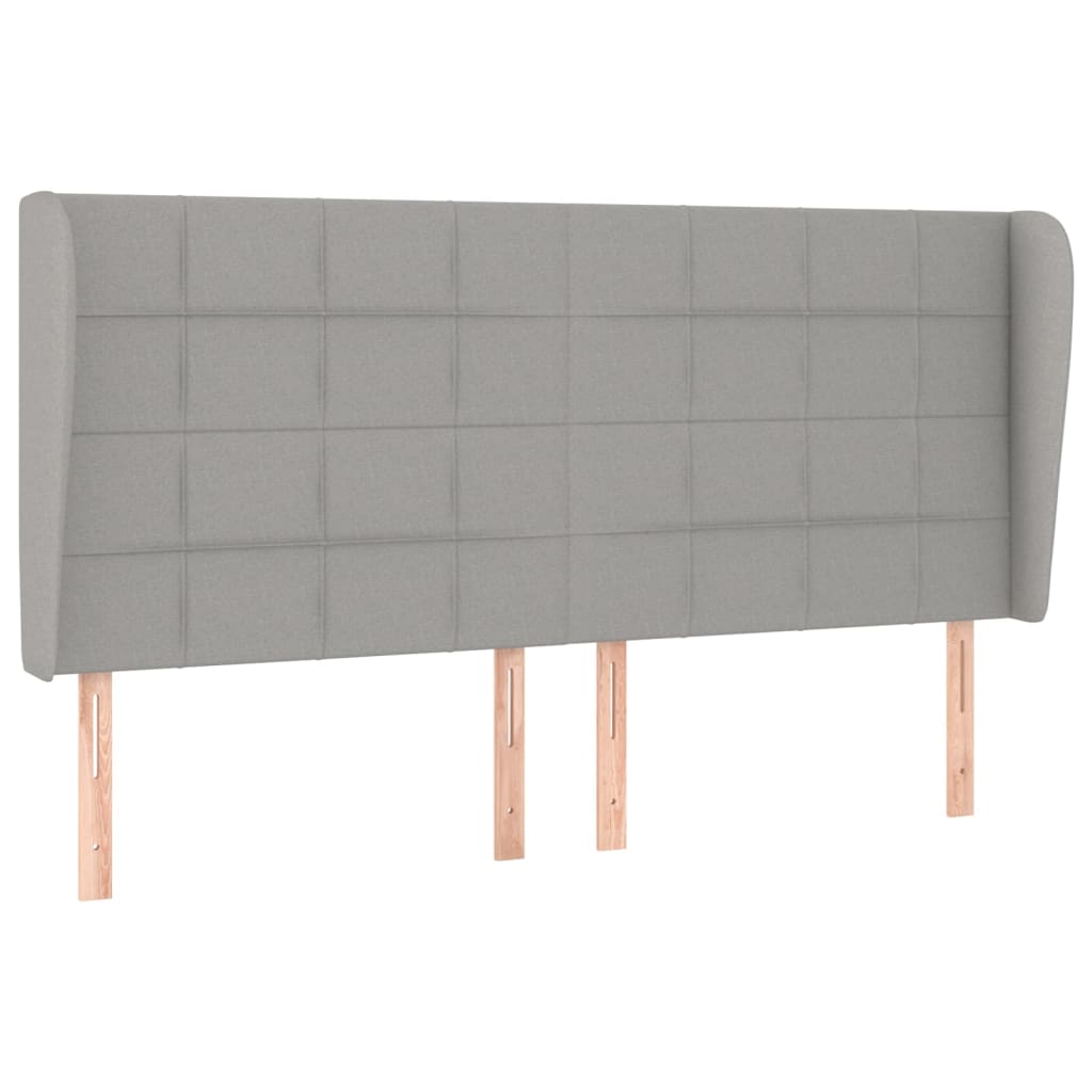 Tête de lit avec oreilles Gris clair 183x23x118/128 cm Tissu - XIOS