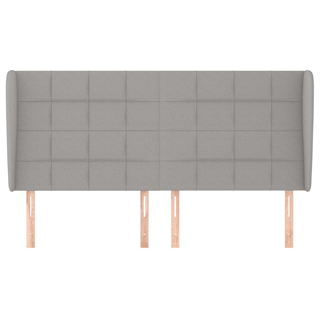 Tête de lit avec oreilles Gris clair 183x23x118/128 cm Tissu - XIOS