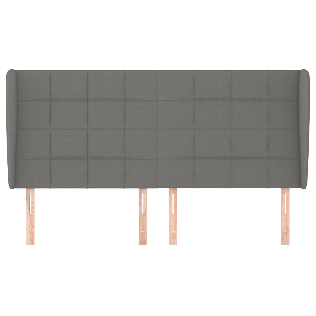 Tête de lit avec oreilles Gris foncé 183x23x118/128 cm Tissu - XIOS
