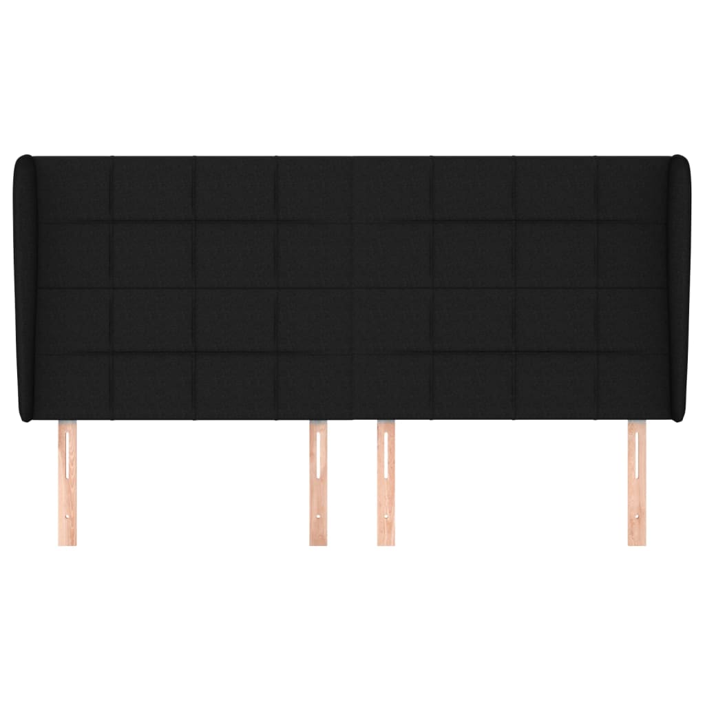 Tête de lit avec oreilles Noir 183x23x118/128 cm Tissu - XIOS