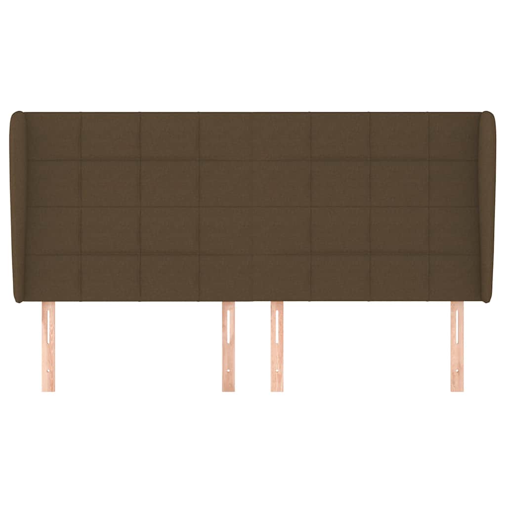 Tête de lit avec oreilles Marron foncé 183x23x118/128 cm Tissu - XIOS