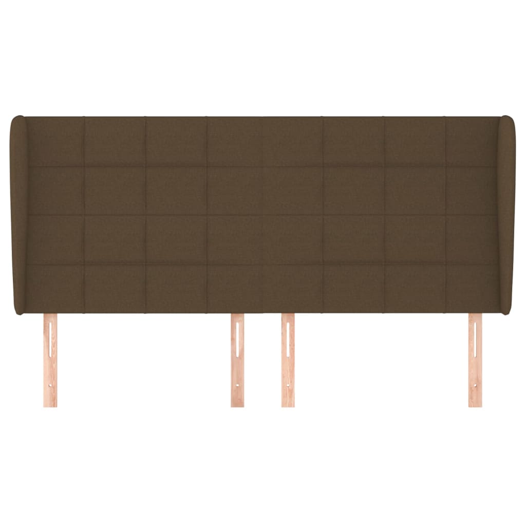 Tête de lit avec oreilles Marron foncé 203x23x118/128 cm Tissu - XIOS