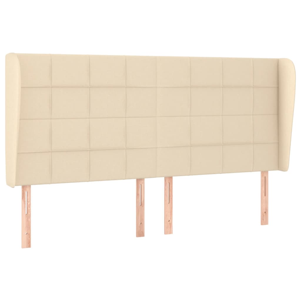 Tête de lit avec oreilles Crème 203x23x118/128 cm Tissu - XIOS