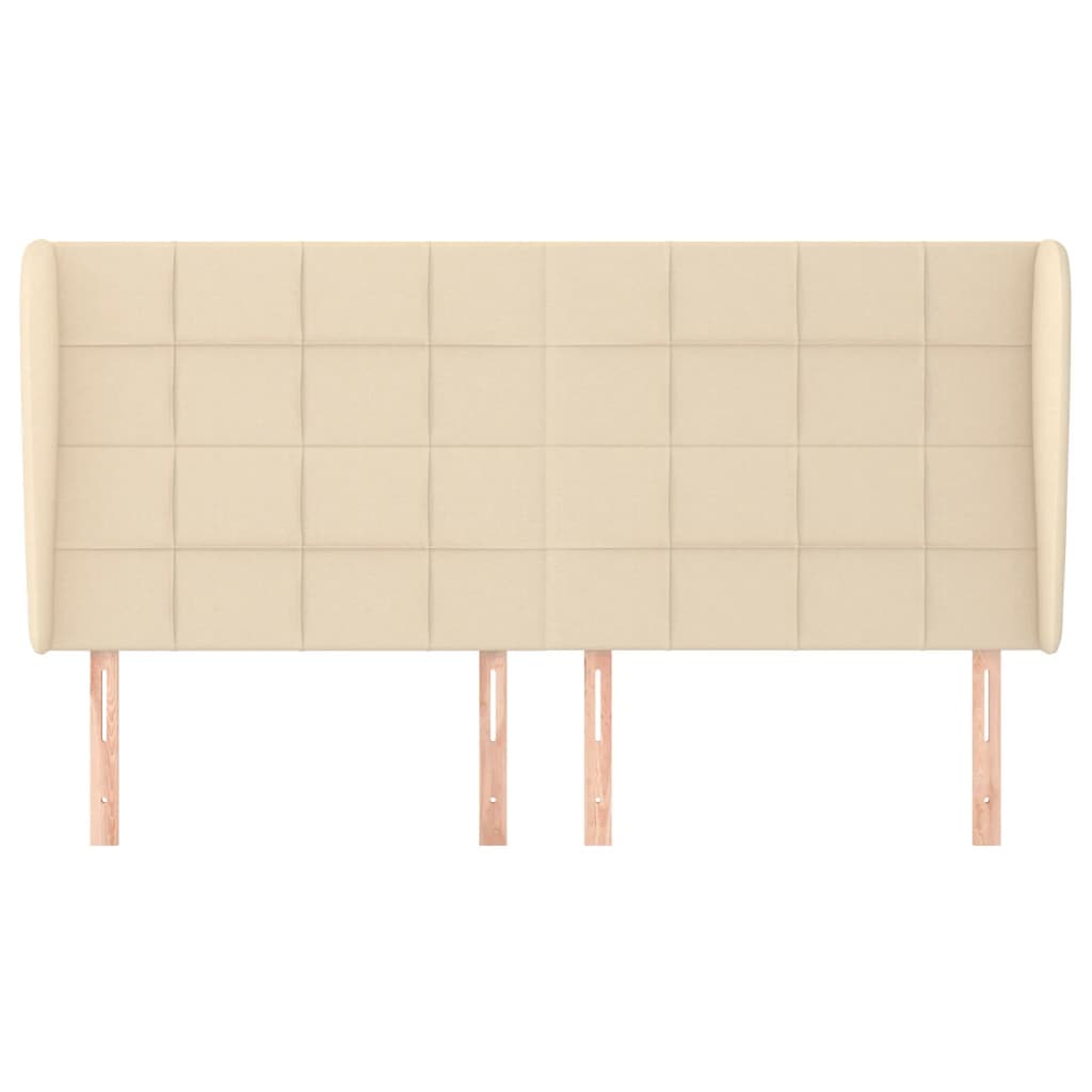 Tête de lit avec oreilles Crème 203x23x118/128 cm Tissu - XIOS