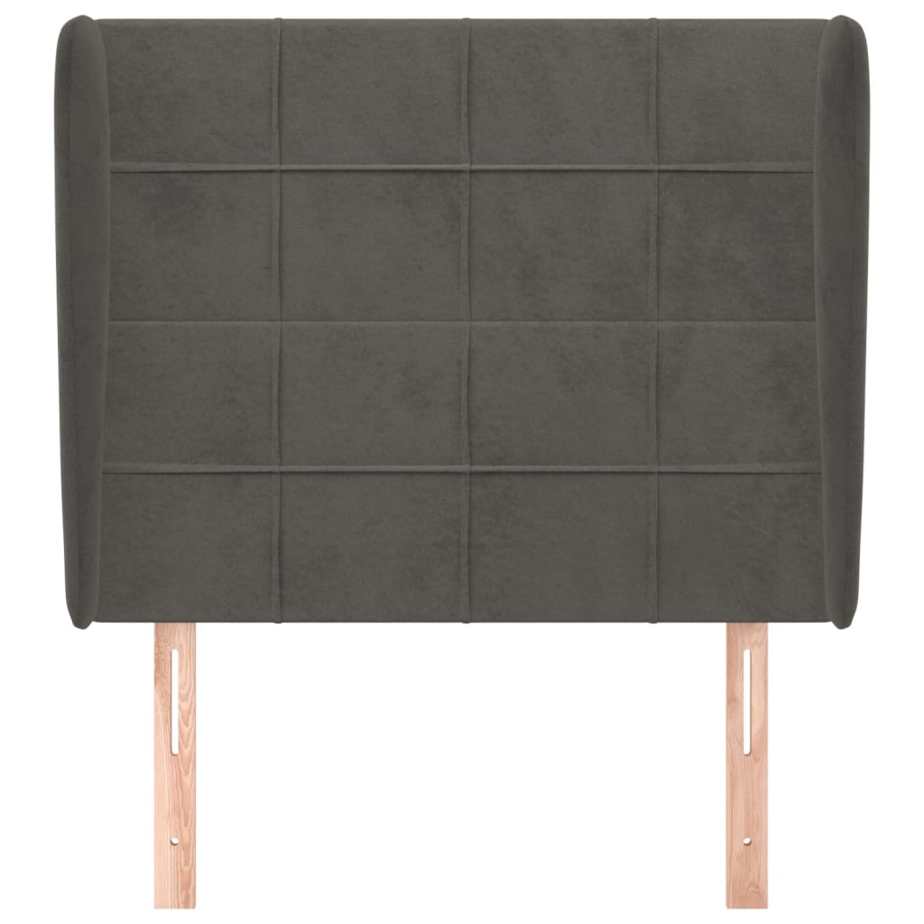Tête de lit avec oreilles Gris foncé 83x23x118/128 cm Velours - XIOS