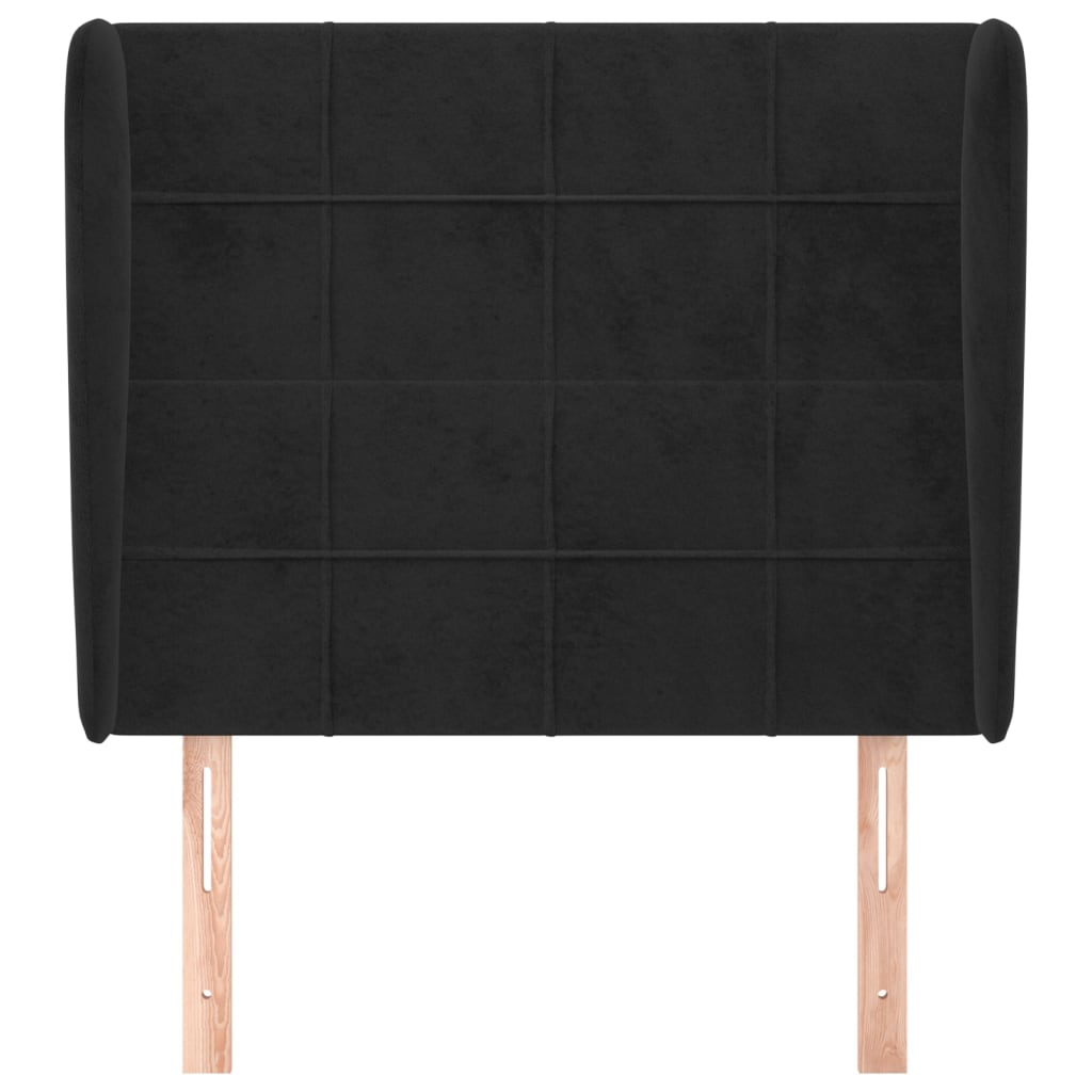 Tête de lit avec oreilles Noir 83x23x118/128 cm Velours - XIOS
