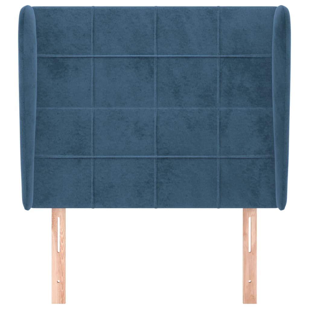 Tête de lit avec oreilles Bleu foncé 83x23x118/128 cm Velours - XIOS